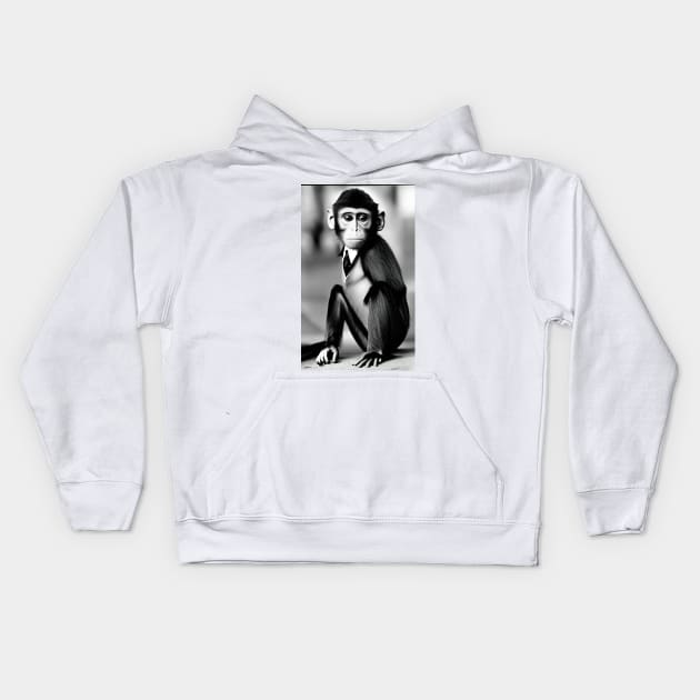 Illegal Monkey Dressed Up For Buissness Kids Hoodie by ShopSunday